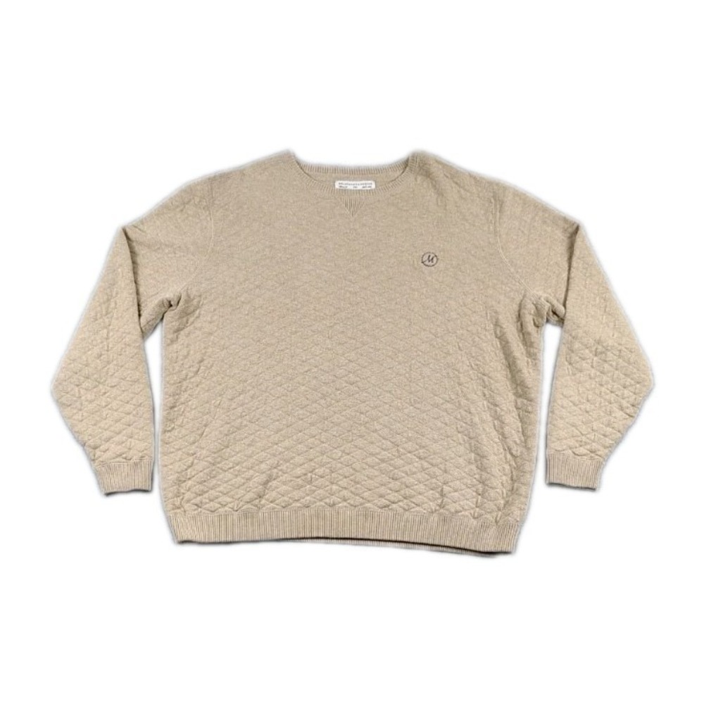 Holderness & Bourne Ward Pullover Sweater Diamond Quilted 100% Mens XXL Khaki